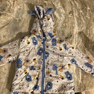 Baby boy winter coat 12M blue and white with bears my son no longer fits.